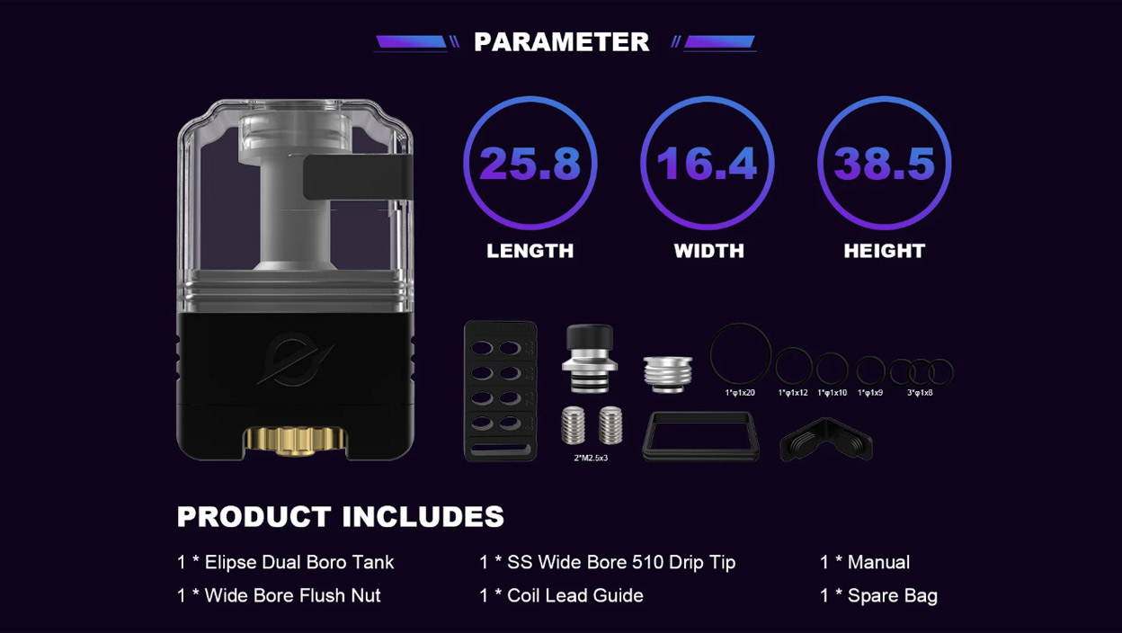Yachtvape Eclipse Dual Boro Tank