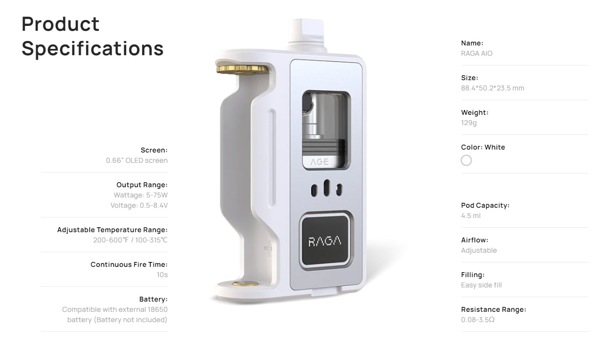 Aspire Raga Aio Pod Kit
