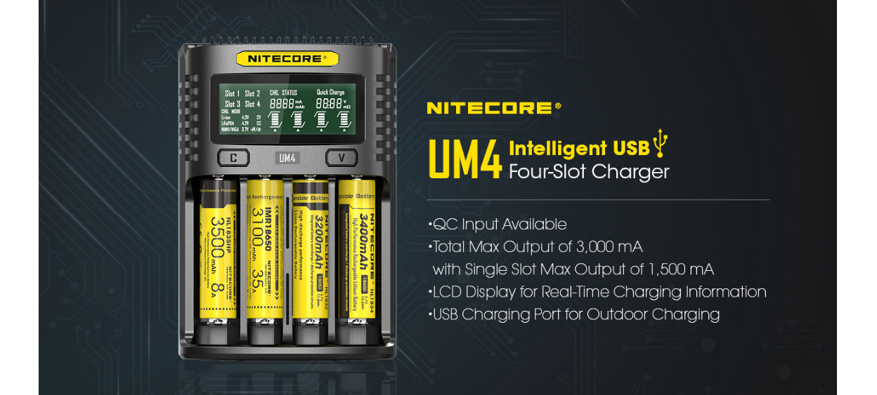 Nitecore UM4 USB Charger