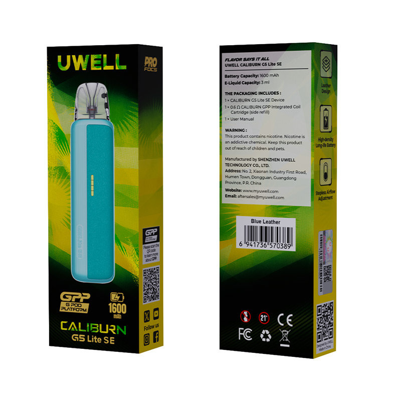 Uwell-Caliburn-G5-Lite-SE-Pod-System-Kit-1600mAh-3ml-3 Uwell-Caliburn-G5-Lite-SE-Pod-System-Kit-1600mAh-3ml-3