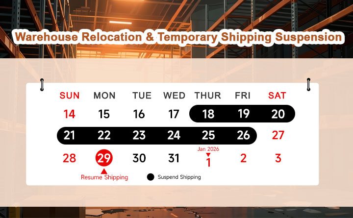 Warehouse Relocation & Temporary Shipping Suspension