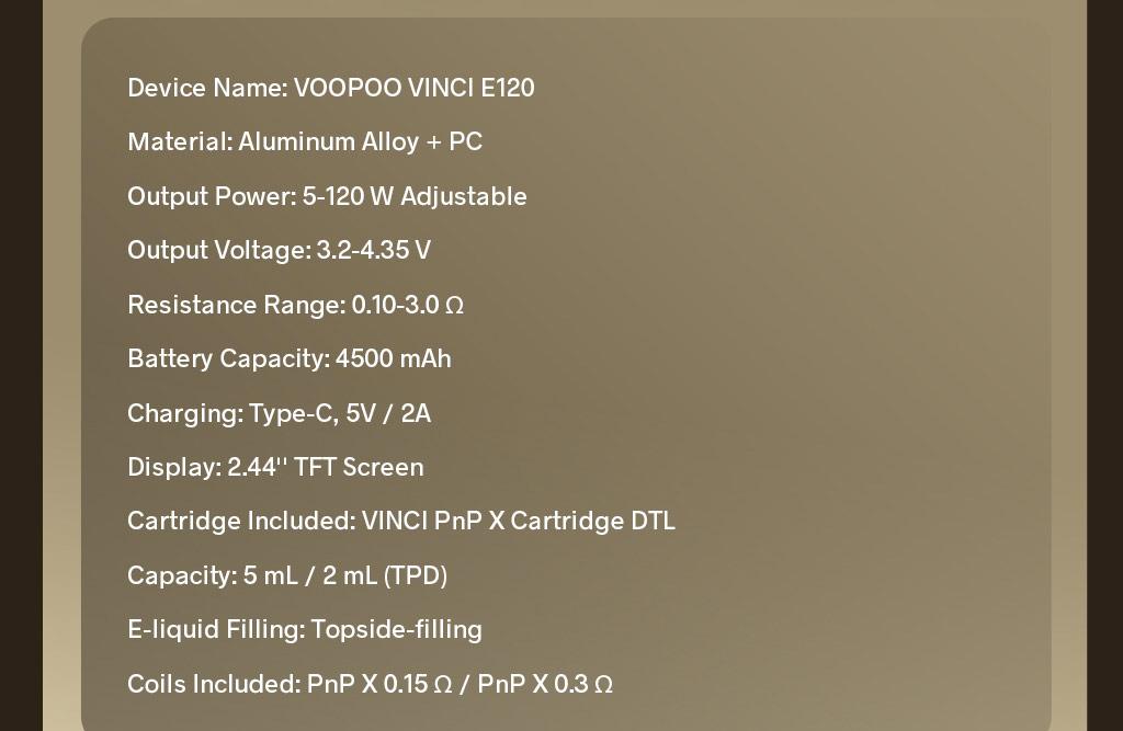 VOOPOO VINCI E120 Pod